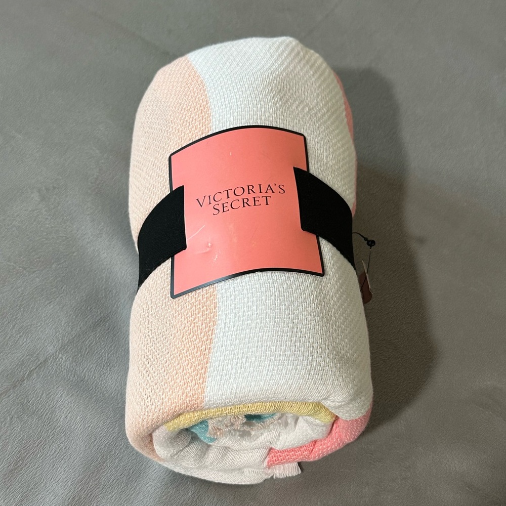 Victoria's Secret Pastel Striped Blanket